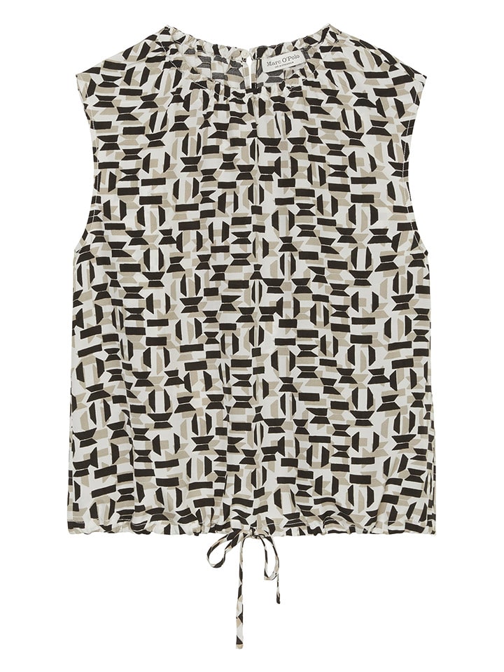 Marc O´Polo Top w kolorze beżowo-czarnym rozmiar: 38