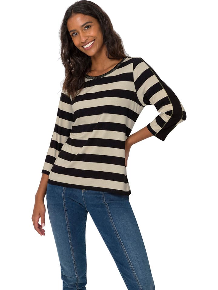 Heine Koszulka w kolorze czarno-beżowym rozmiar: 38