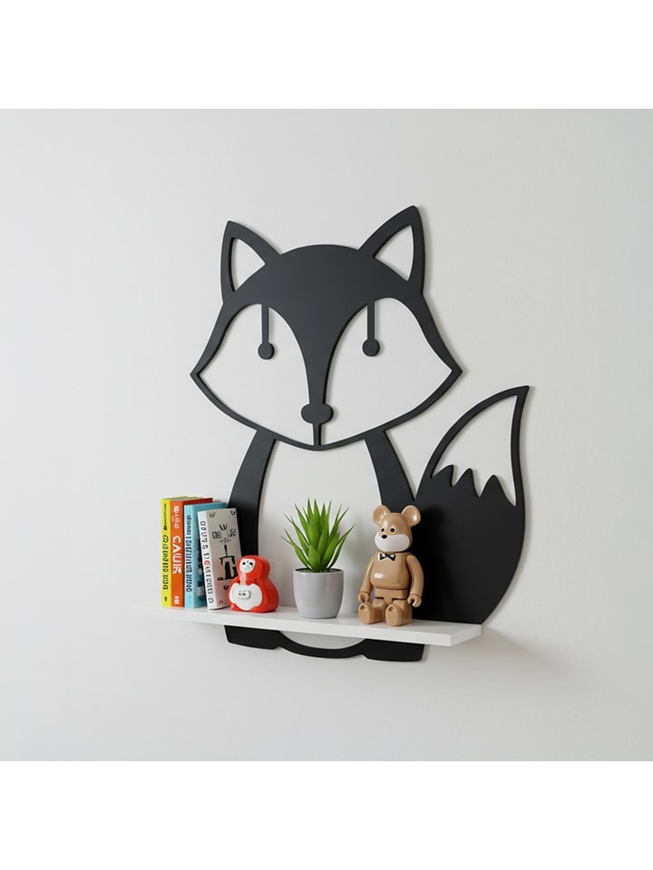 Woody Kids Regał ścienny w kolorze czarno-białym - 33 x 35 x 10 cm rozmiar: onesize