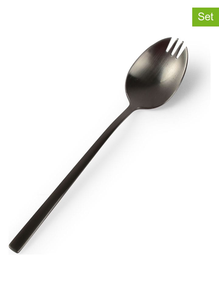 Salt and Pepper Widelczyki (6 szt.) "Terno" w kolorze czarnym do przekąsek - wys. 11 cm rozmiar: onesize