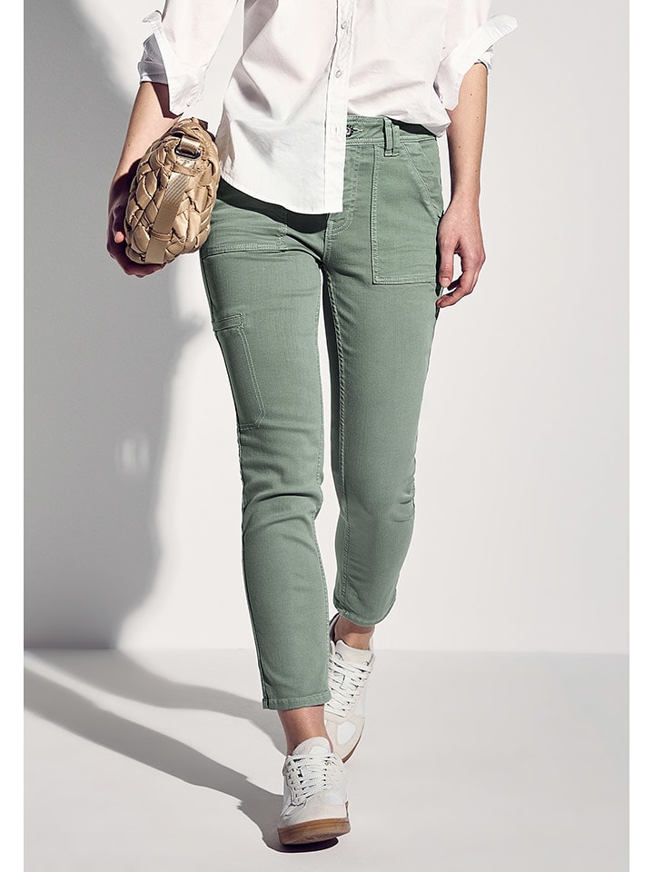 Street One Spodnie - Skinny fit - w kolorze khaki rozmiar: W29/L28