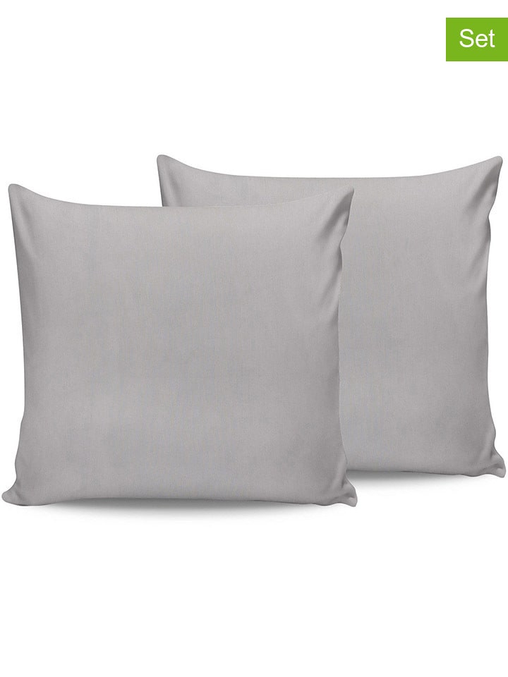 Elizabed Poszewki renforcè (2 szt.) w kolorze jasnoszarym na poduszkę rozmiar: 80x80 cm