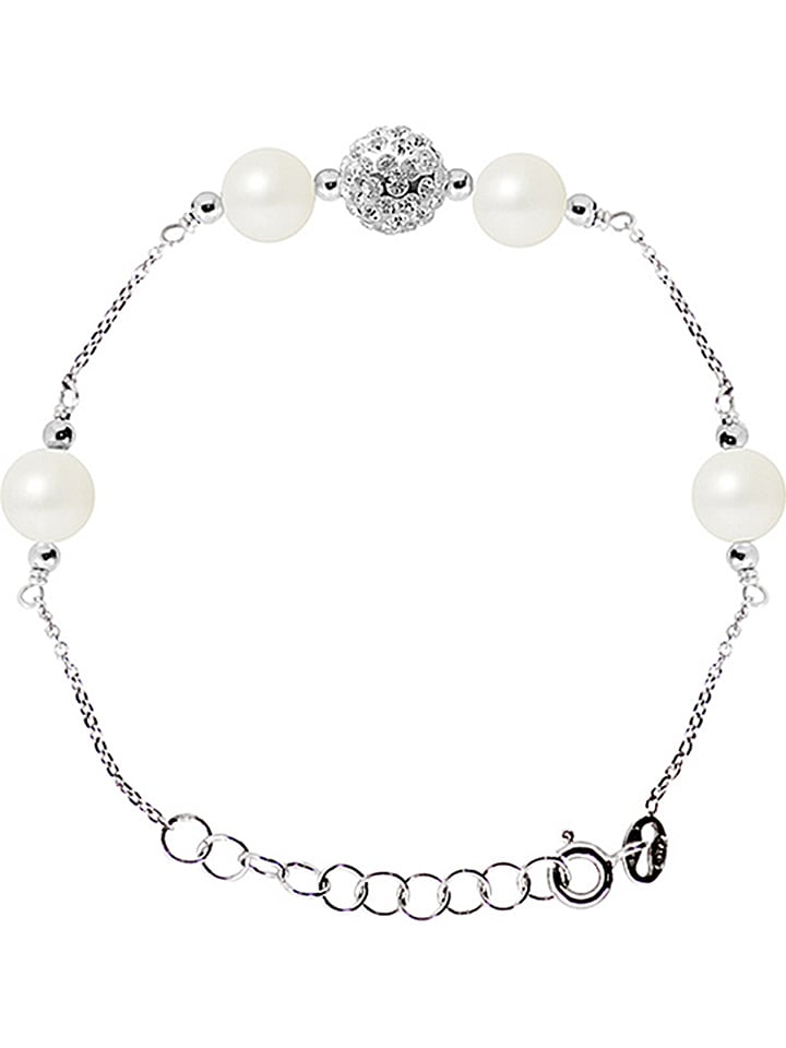 Pearline Srebrna bransoletka z perłami i kryształami rozmiar: onesize