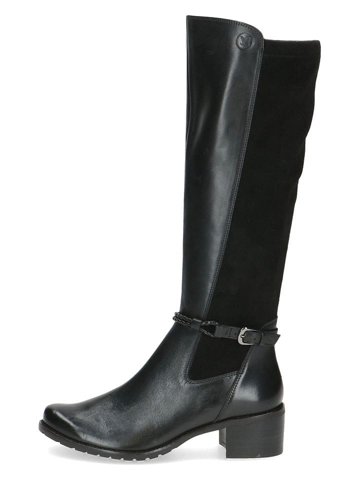 Caprice Skórzane kozaki w kolorze czarnym rozmiar: 40