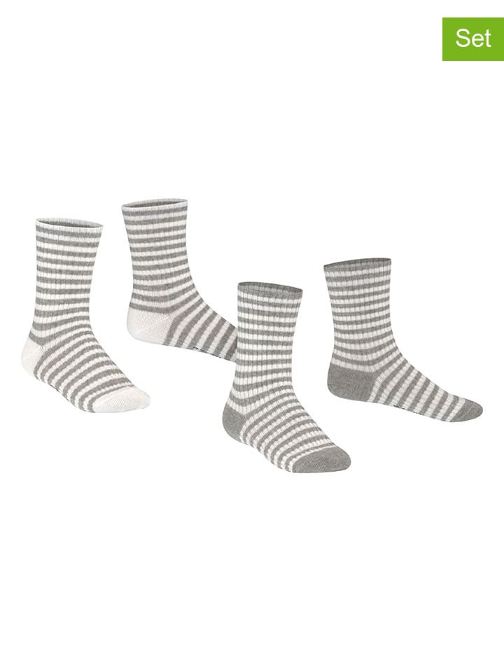 ESPRIT Skarpety (2 pary) "Sporty" w kolorze biało-szarym rozmiar: 23-26