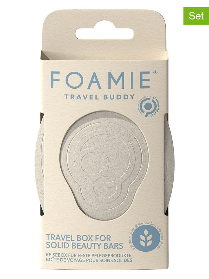 Foamie Mydelniczki podróżne (4 szt.) "Travel Buddy" w kolorze beżowo-niebieskim rozmiar: onesize