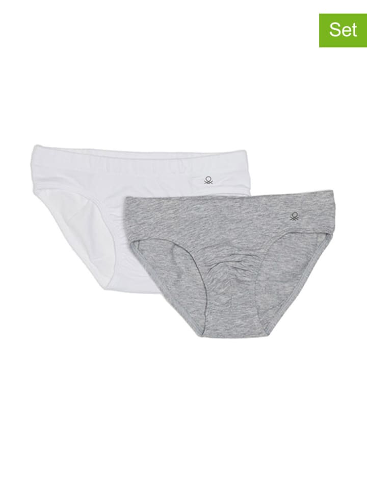 United Colors of Benetton Slipy (2 szt.) w kolorze białym i szarym rozmiar: 90