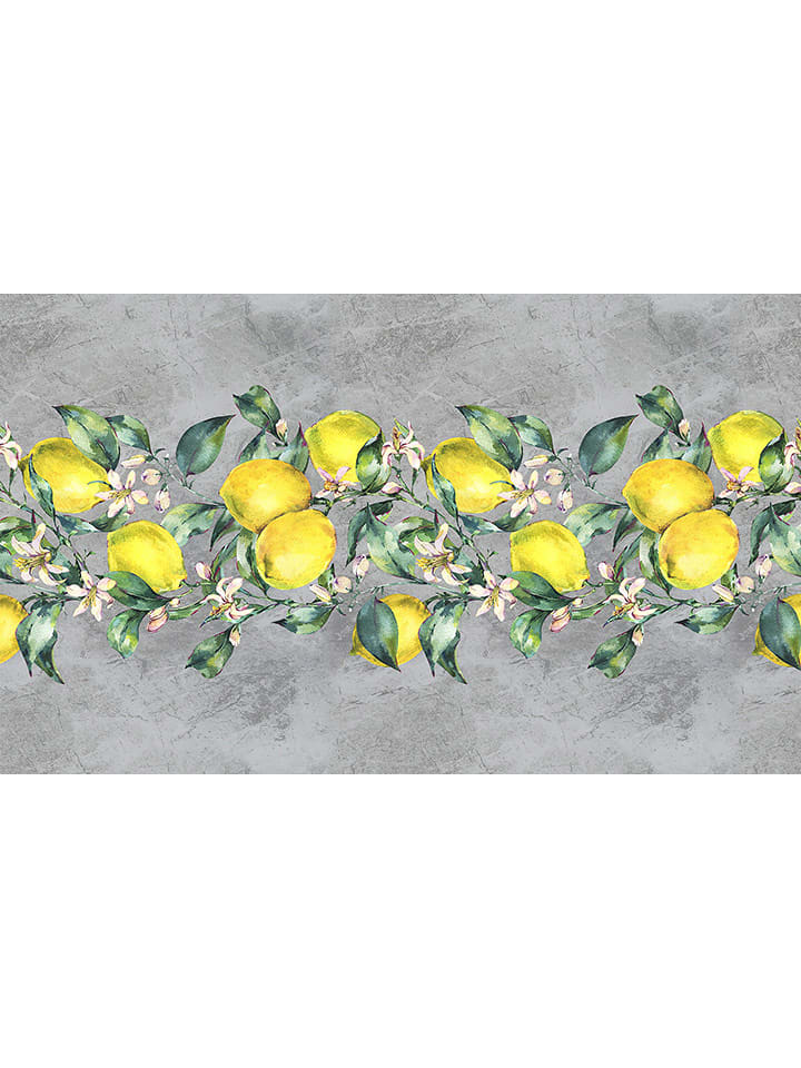 deco Rugs & Carpet Dywan winylowy "Limoni Tralcio" w kolorze szaro-żółtym rozmiar: 50x400 cm