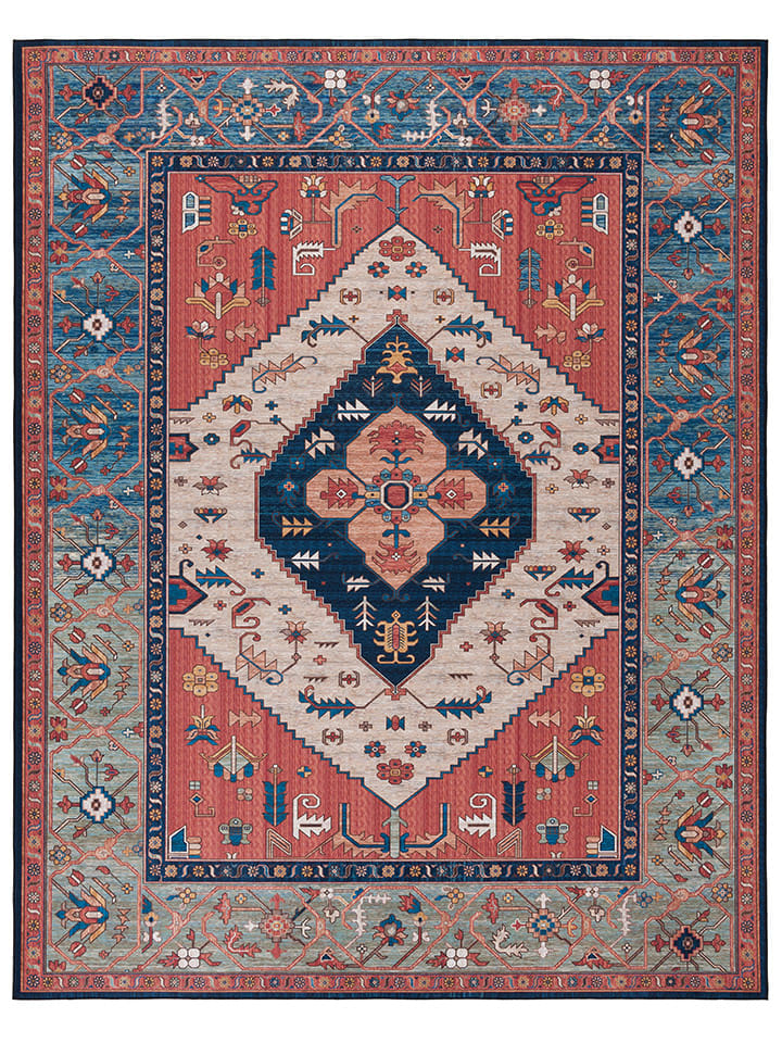 Safavieh Dywan "Tucson" w kolorze czerwono-niebieskim rozmiar: 76x244 cm