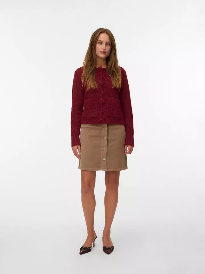 Vero Moda Spódnica sztruksowa w kolorze beżowym rozmiar: S