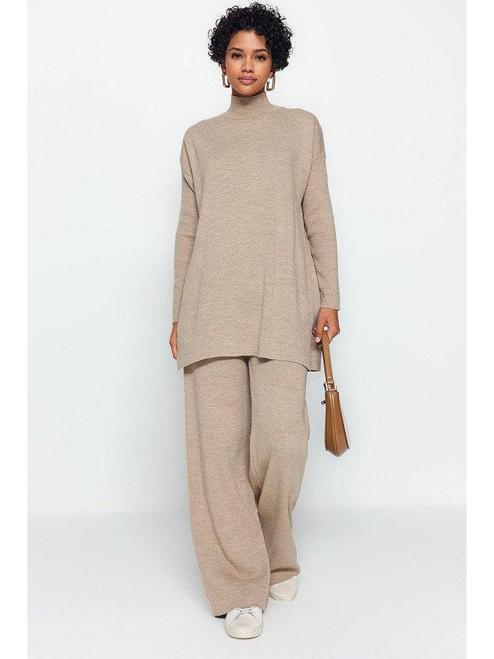 trendyol 2-częściowy zestaw w kolorze beżowym rozmiar: S