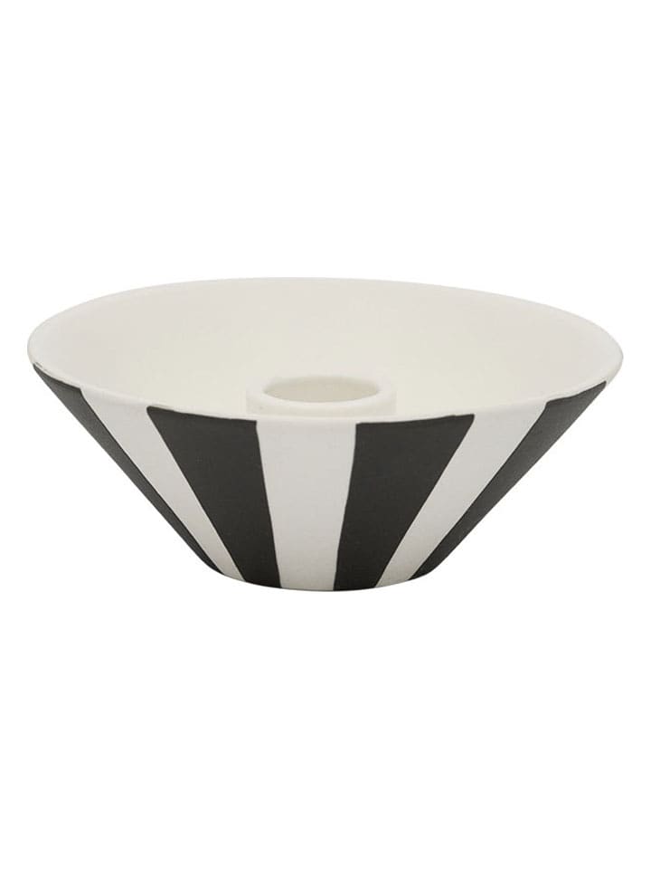 OYOY living design Świecznik "Toppu" w kolorze czarno-białym - Ø 10,5 cm rozmiar: onesize