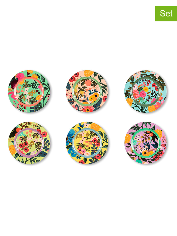 Trendy Kitchen by EXCÉLSA Podtalerze (6 szt.) "Fiori Frida" ze wzorem - Ø 33 cm rozmiar: onesize