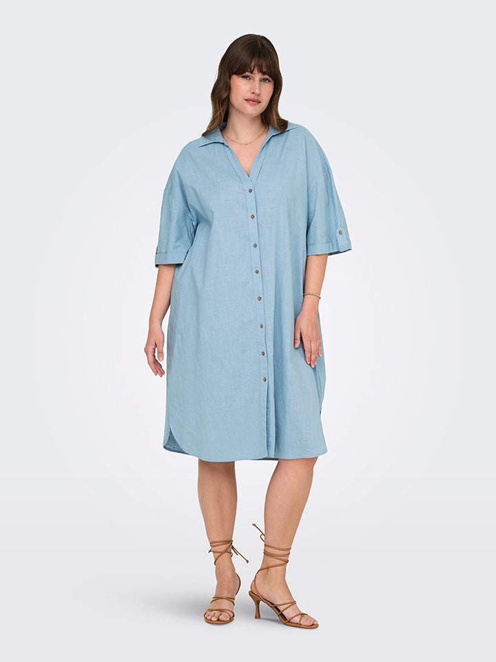 ONLY Carmakoma Sukienka "Coco" w kolorze błękitnym rozmiar: 48