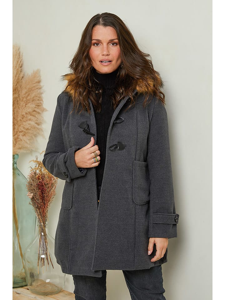 Curvy Lady Płaszcz przejściowy w kolorze antracytowym rozmiar: 40/42