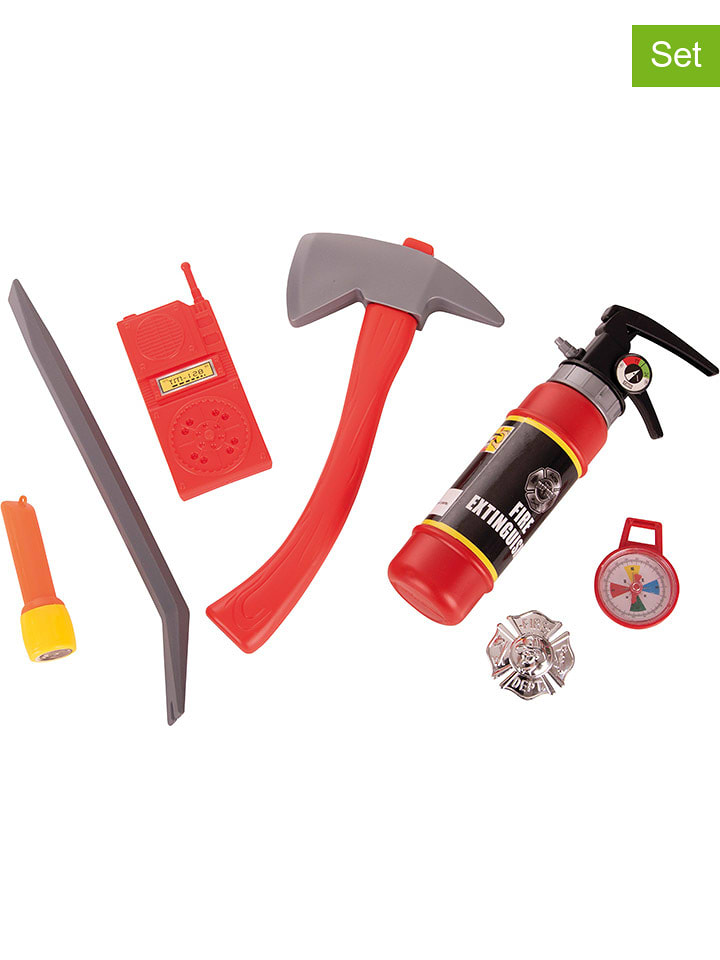 Party x People 7-częściowy zestaw strażacki w kolorze czerwonym rozmiar: onesize