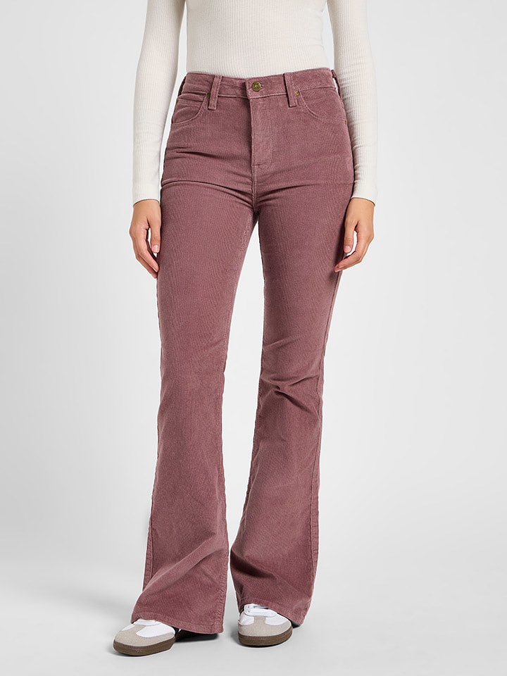 Lee Spodnie sztruksowe "Breese" w kolorze jagodowym rozmiar: W28/L31