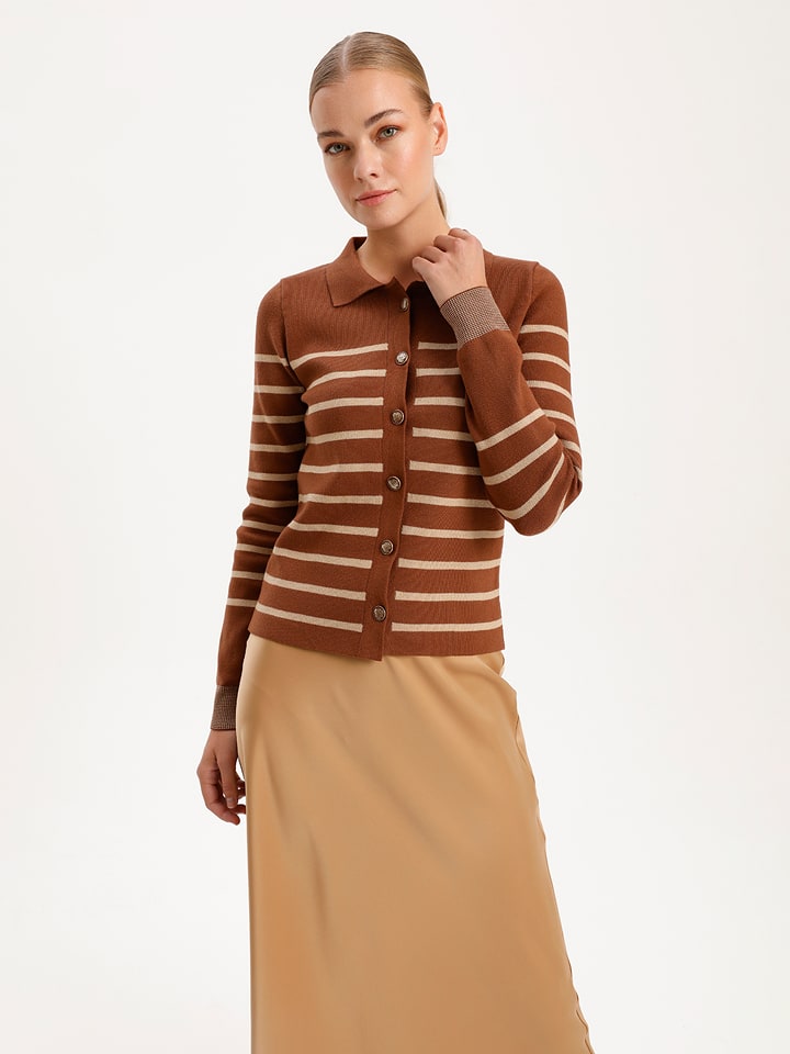 BGN Kardigan w kolorze jasnobrązowo-beżowym rozmiar: 40