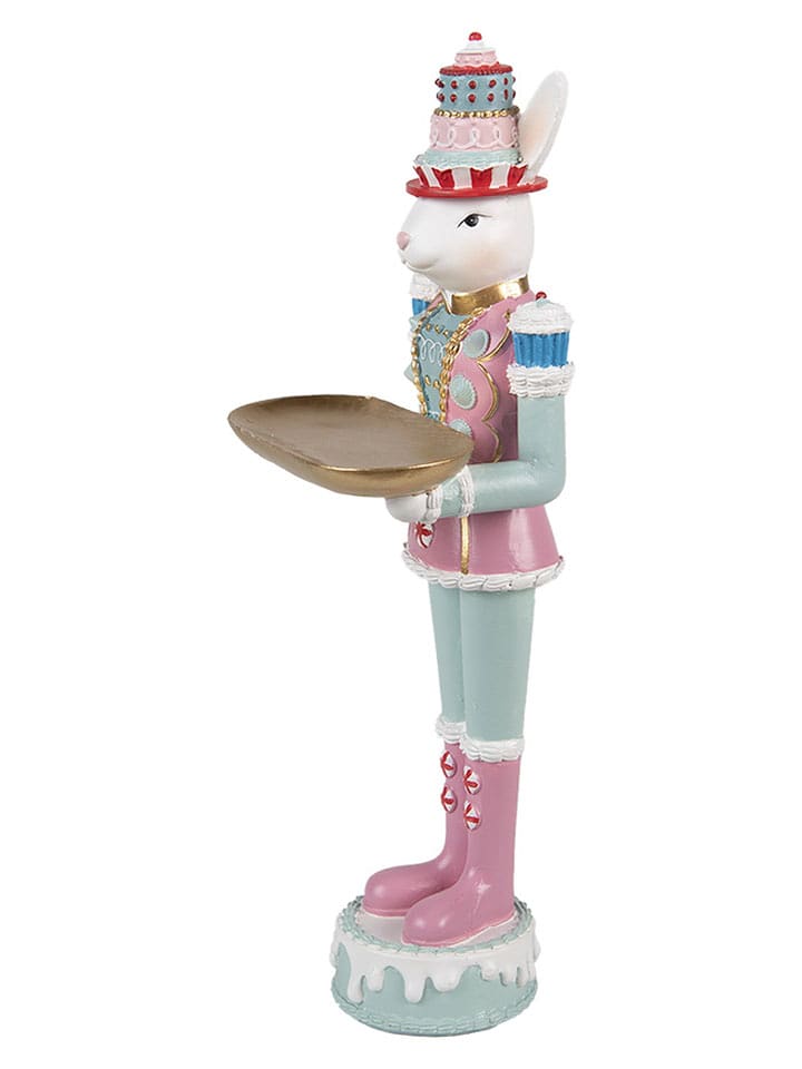 Clayre & Eef Figurka dekoracyjna w kolorze jasnoróżowo-turkusowym - 9 x 25 x 8 cm rozmiar: onesize