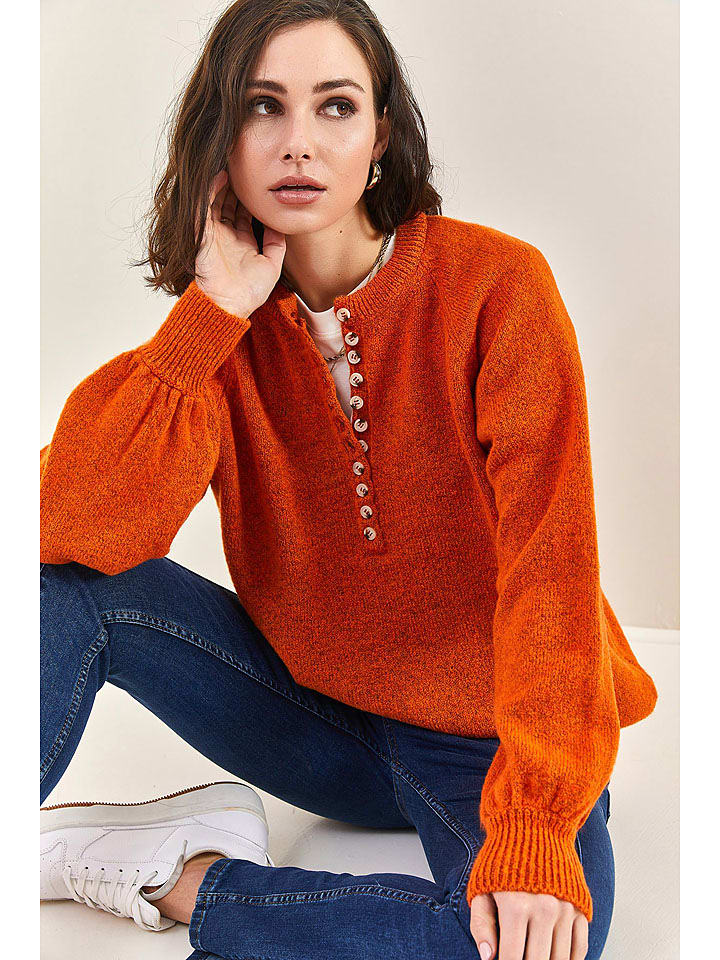 Bianco Lucci Sweter w kolorze pomarańczowym rozmiar: onesize