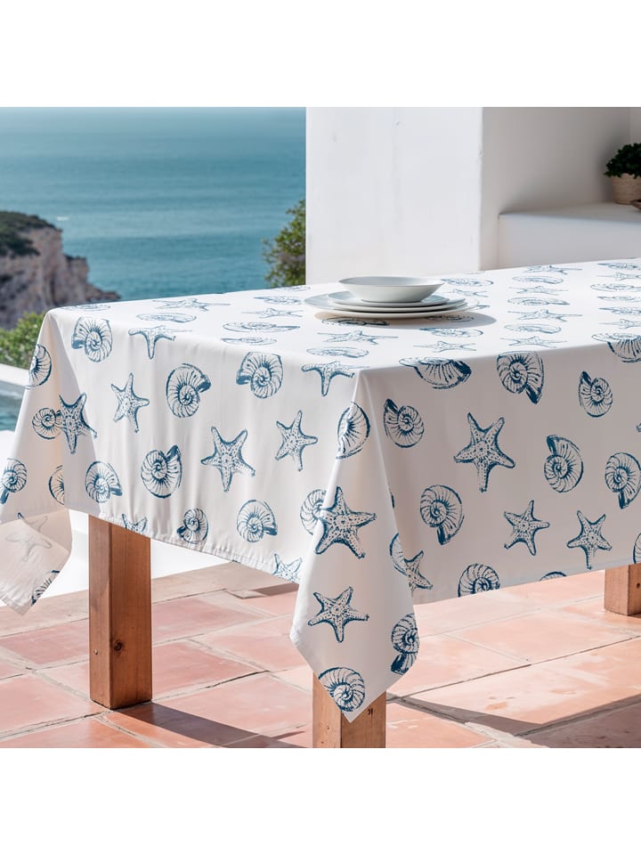 Mint Rugs Obrus "Summer Special Myrtos" w kolorze biało-niebieskim rozmiar: 155x250 cm