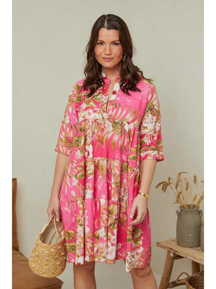 Curvy Lady Sukienka w kolorze różowym ze wzorem rozmiar: 48/50