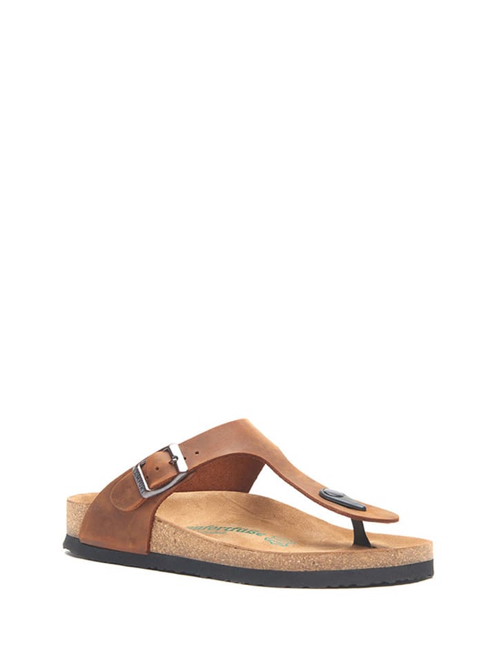 Comfortfusse Skórzane japonki w kolorze brązowym rozmiar: 41