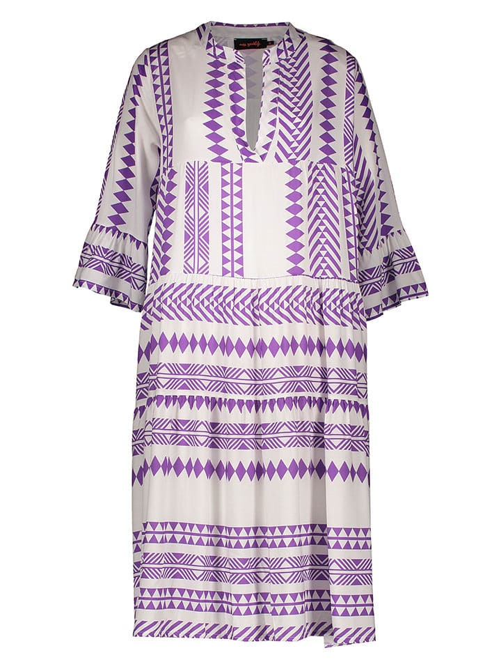 miss goodlife Sukienka w kolorze kremowo-fioletowym rozmiar: S