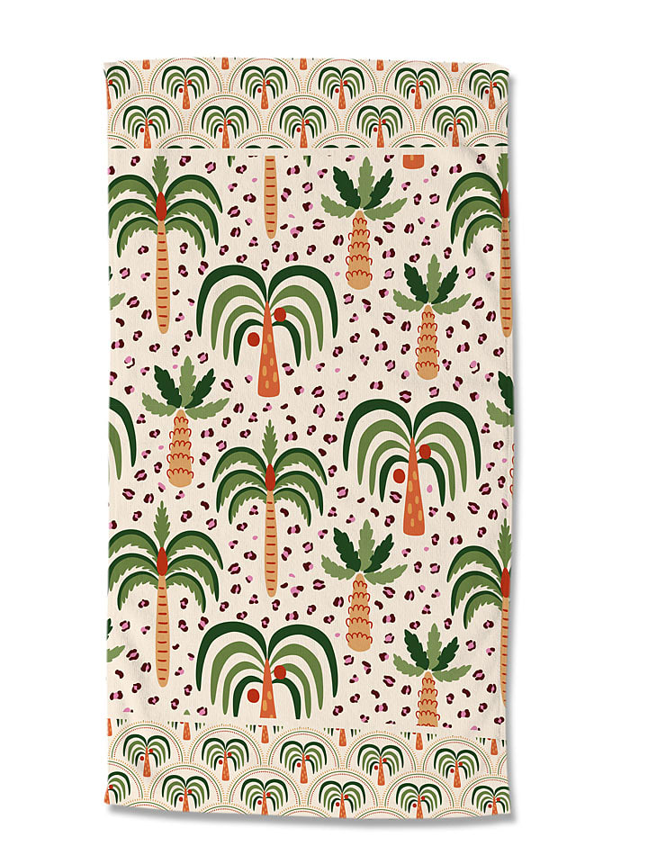 Good Morning Ręcznik plażowy "Cezan" w kolorze beżowo-zielonym rozmiar: 100x180 cm