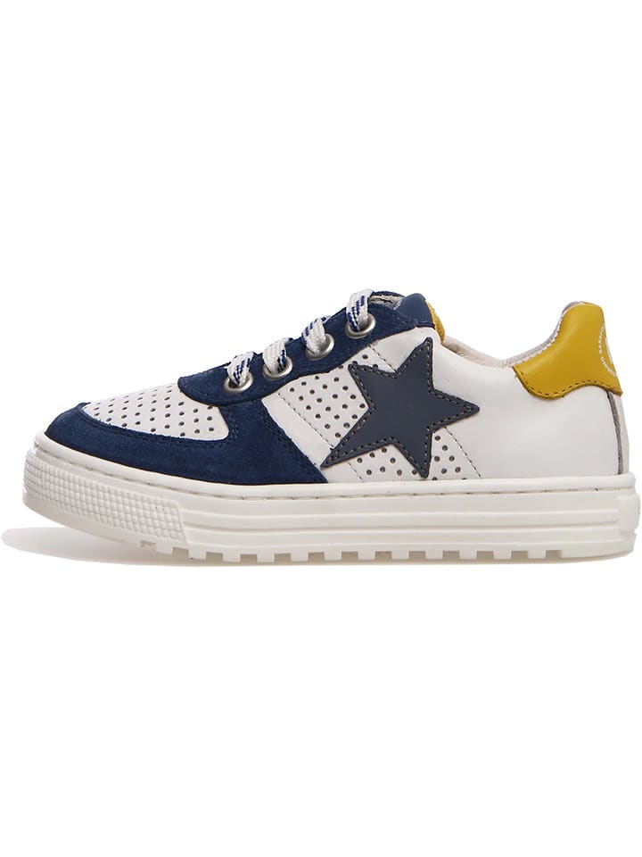 Naturino Skórzane sneakersy "Hess" w kolorze białym rozmiar: 38