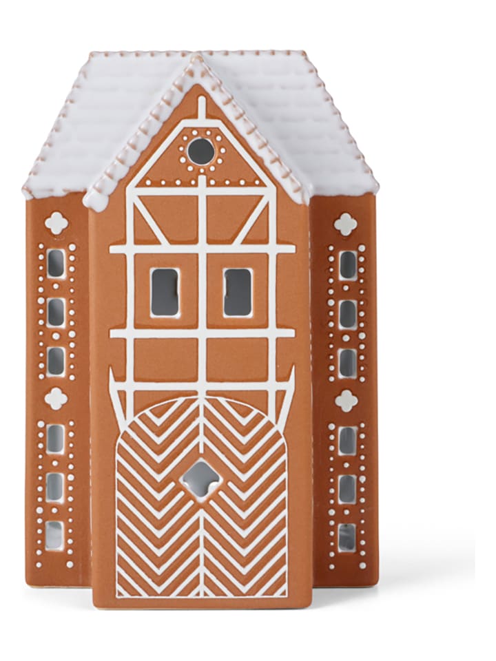 Kähler Świecznik "Gingerbread Lyshus" w kolorze jasnobrązowym - wys 17 cm rozmiar: onesize