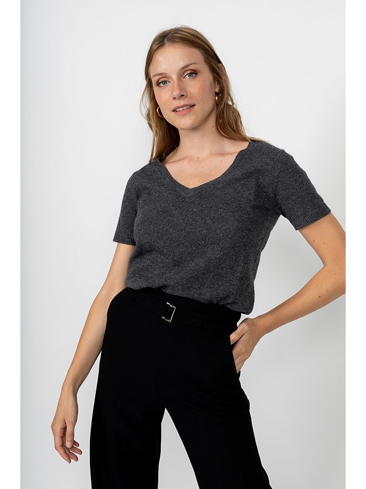 Perfect Cashmere Kaszmirowa koszulka "Joy" w kolorze antracytowym rozmiar: M