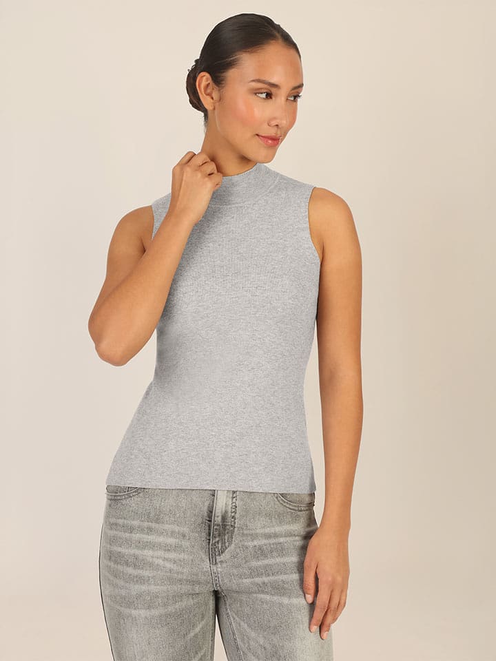 APART Top dzianinowy w kolorze jasnoszarym rozmiar: 34