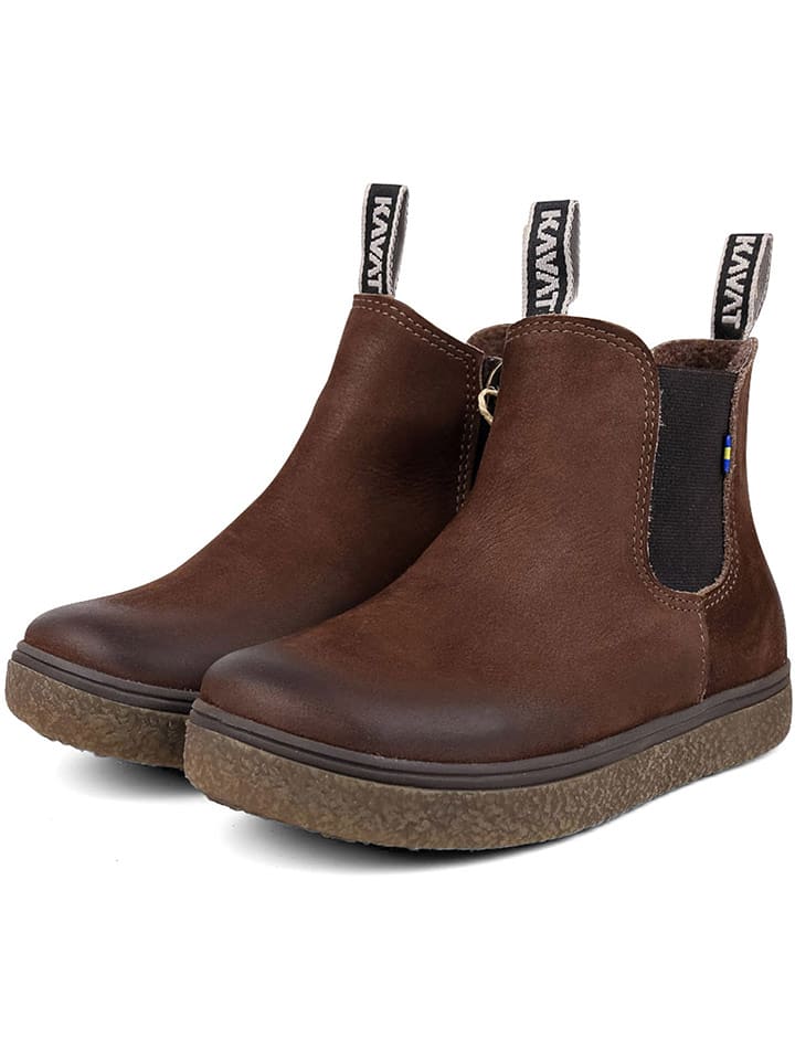 KAVAT Skórzane botki "Majorna" w kolorze brązowym rozmiar: 31