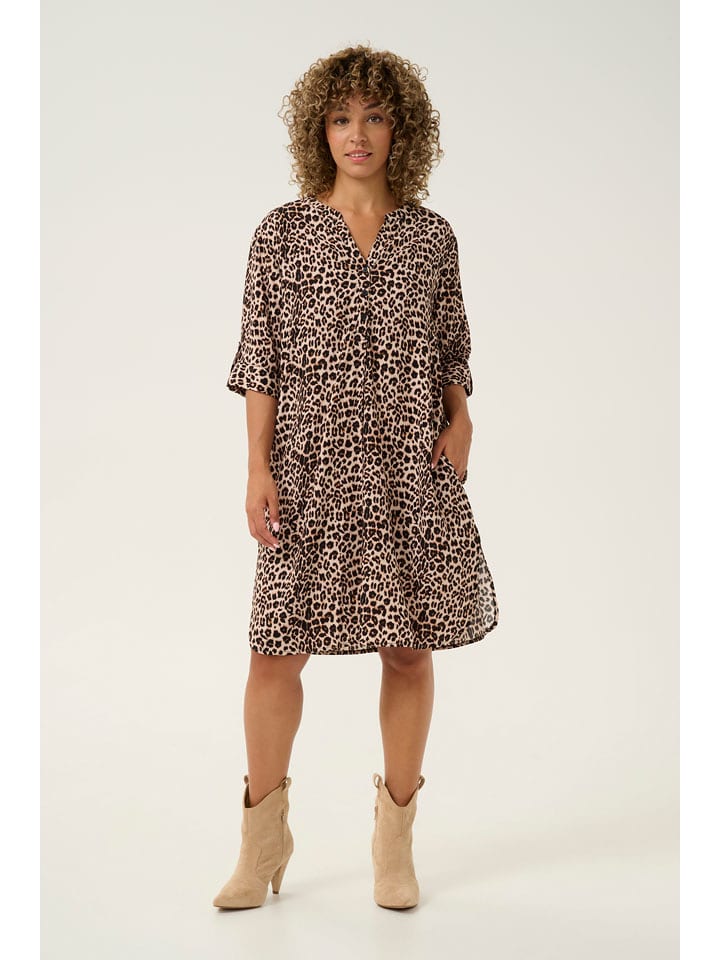 Cream Sukienka w kolorze jasnobrązowo-czarnym rozmiar: 34