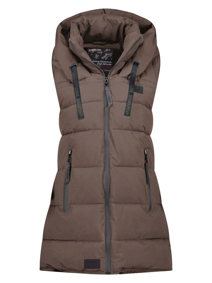 ANAPURNA Kamizelka pikowana "Dolbana" w kolorze brązowym rozmiar: L