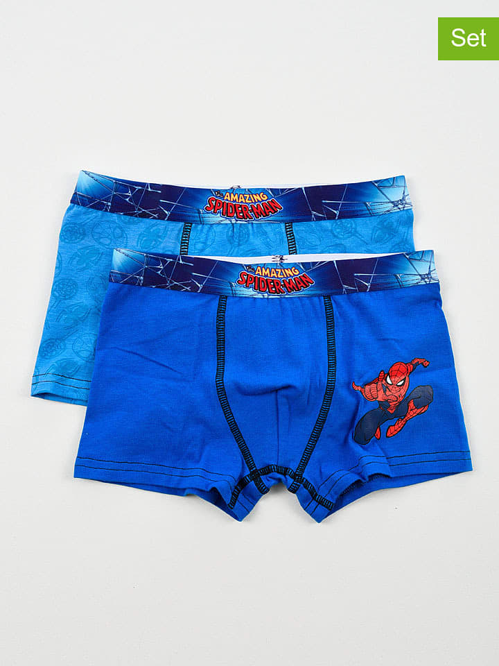Spiderman Bokserki (2 pary) "Spider-Man" w kolorze niebieskim rozmiar: 110/116