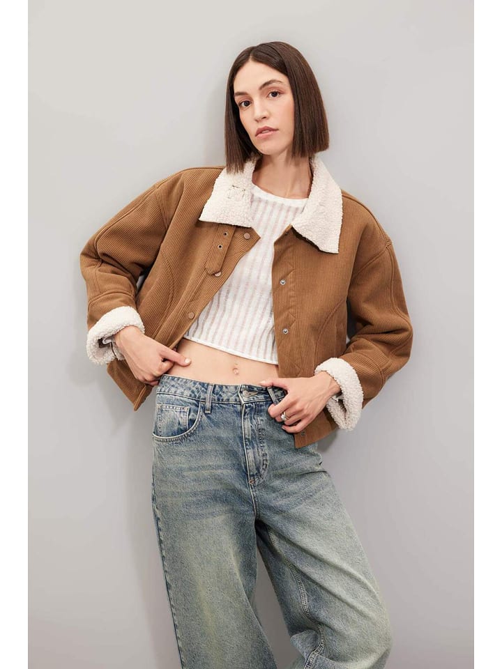 DeFacto Kurtka przejściowa w kolorze biało-jasnobrązowym rozmiar: XXL