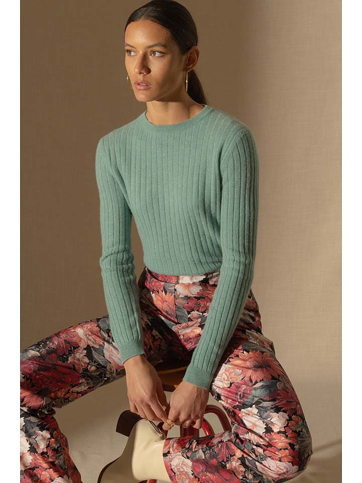 Perfect Cashmere Kaszmirowy sweter "Kylie" w kolorze turkusowym rozmiar: M