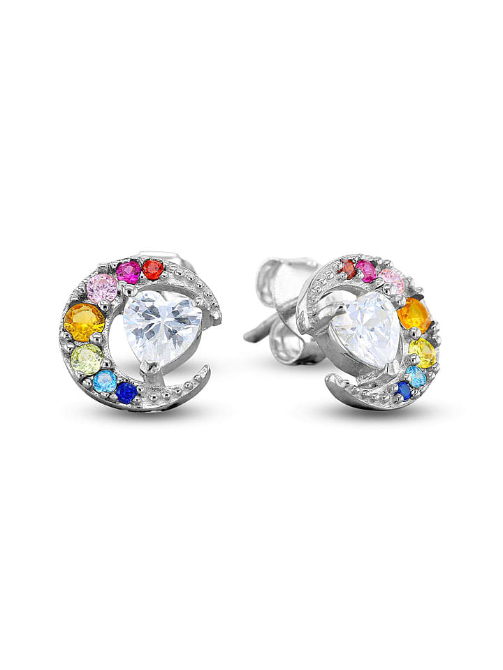 CHARM'S Srebrne kolczyki-wkrętki z cyrkoniami rozmiar: onesize