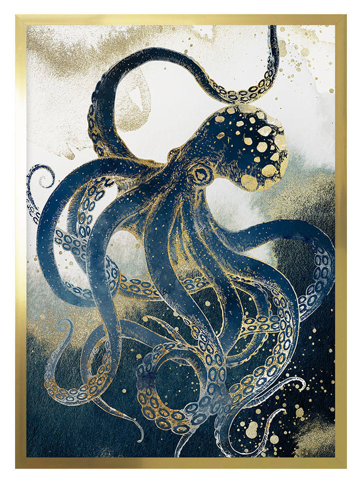 Ars Longa Druk artystyczny "Golden Octopus" w ramce - 70 x 50 cm rozmiar: onesize