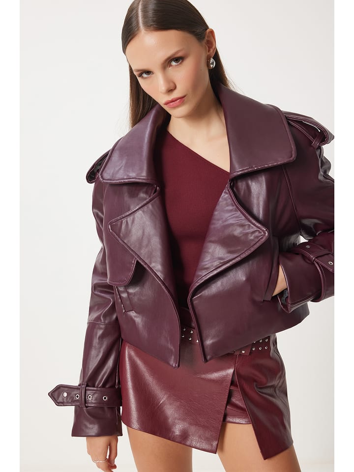 Happiness Istanbul Kurtka przejściowa w kolorze bordowym rozmiar: 36