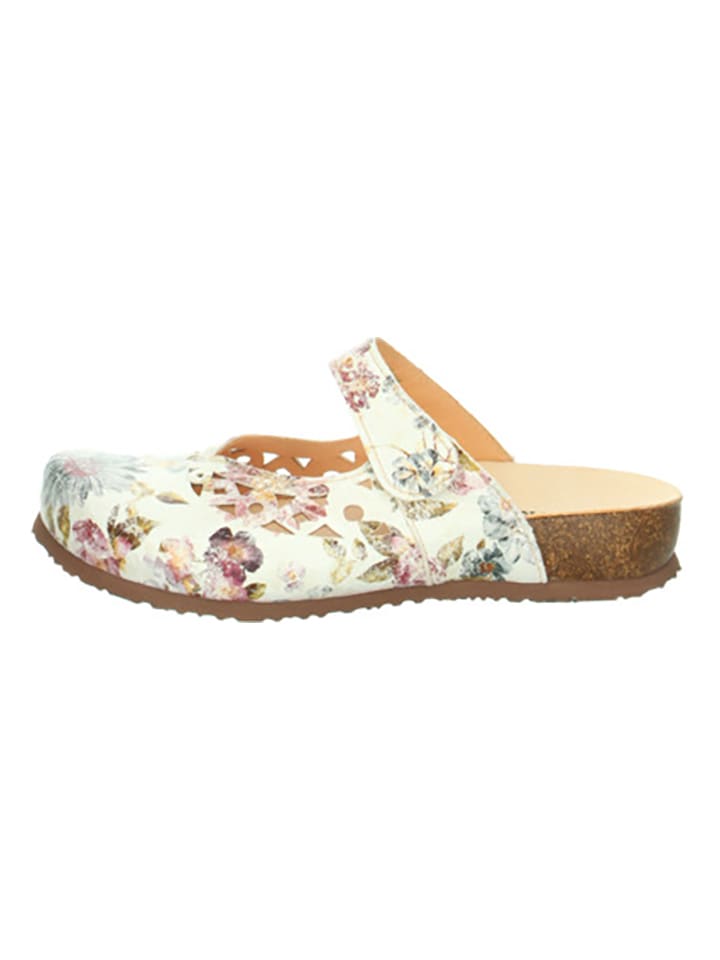 Think! Skórzane klapki "Julia" w kolorze kremowym rozmiar: 40