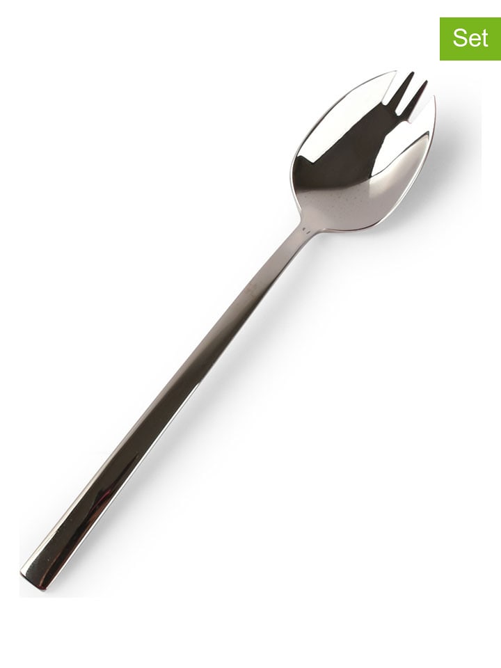 Salt and Pepper Widelczyki (6 szt.) "Terno" w kolorze srebrnym do przekąsek - wys. 14 cm rozmiar: onesize