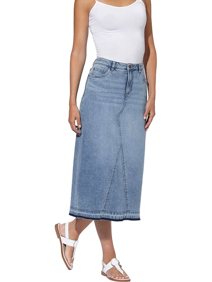 Heine Spódnica dżinsowa w kolorze błękitnym rozmiar: 48