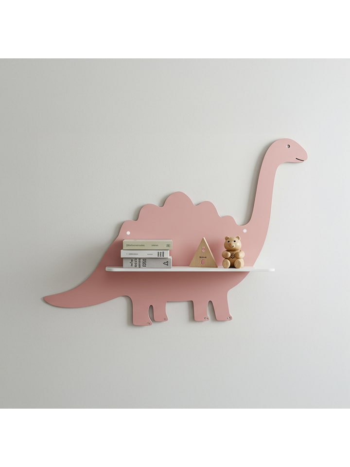 Woody Kids Regał ścienny w kolorze jasnoróżowo-białym - 33 x 25 x 10 cm rozmiar: onesize