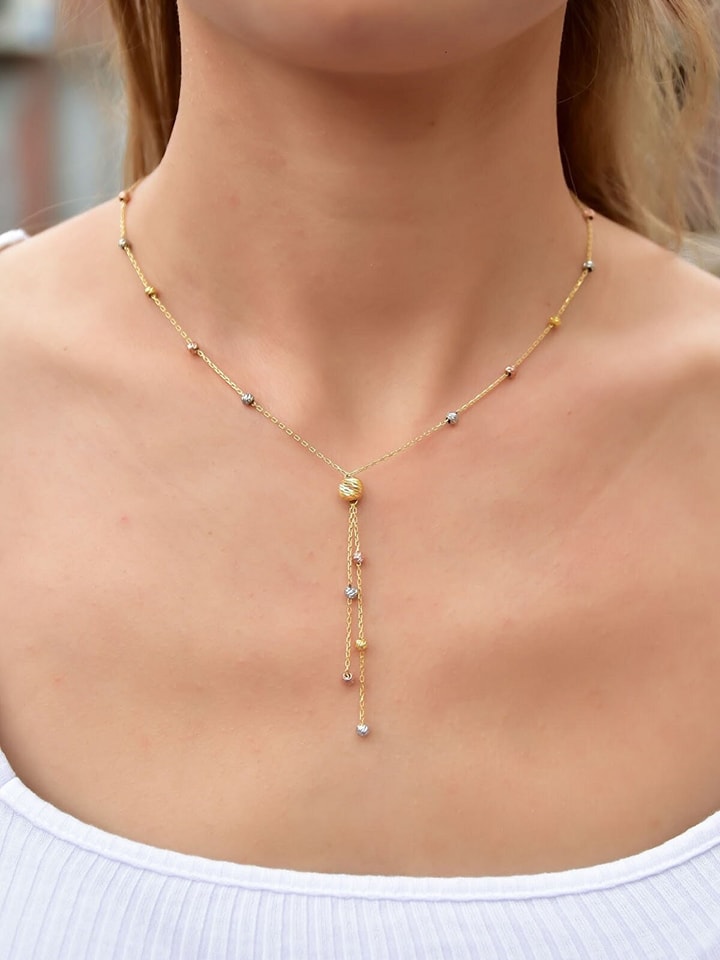 Lodie Silver Srebrny naszyjnik z elementami ozdobnymi - dł. 43 cm rozmiar: onesize