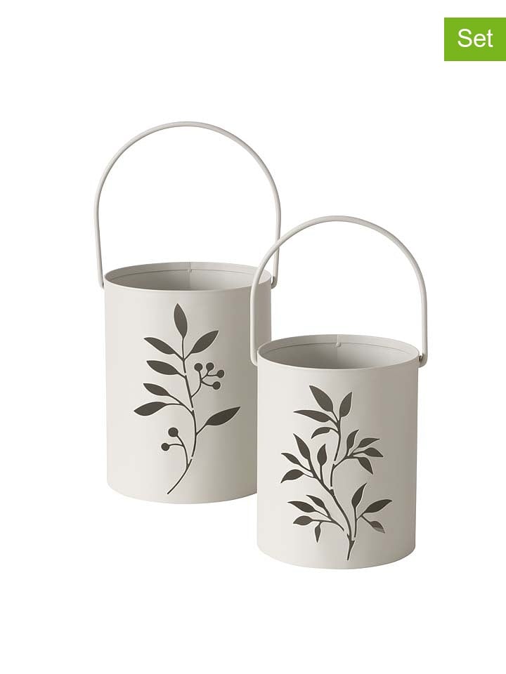 Boltze Świeczniki (2 szt.) "Leavi" w kolorze białym rozmiar: onesize