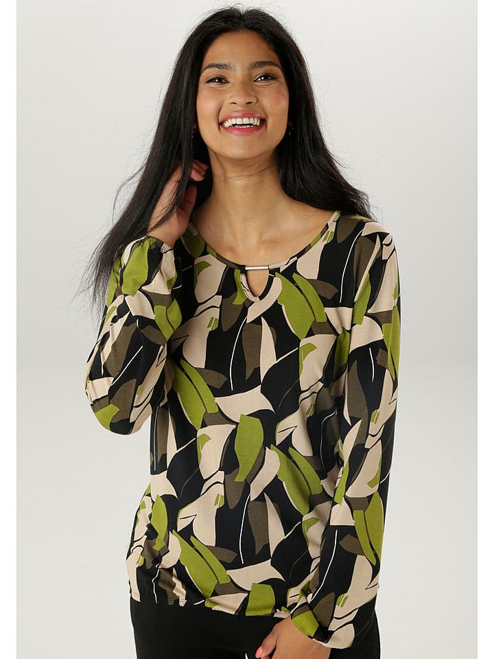 Aniston Bluzka w kolorze czarno-zielonym rozmiar: 38