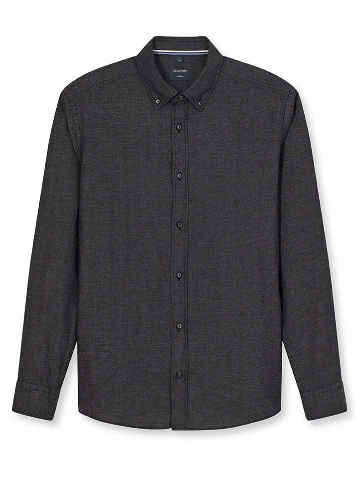 OLYMP Koszula "Casual" - Regular fit - w kolorze czarnym rozmiar: XS